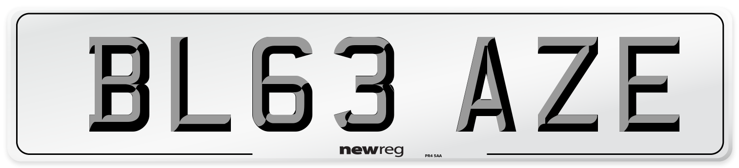 BL63 AZE Number Plate from New Reg